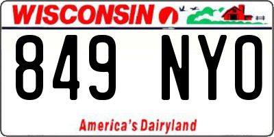 WI license plate 849NYO