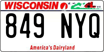 WI license plate 849NYQ