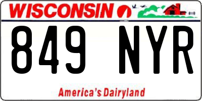 WI license plate 849NYR