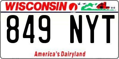 WI license plate 849NYT