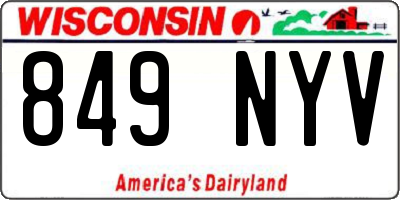 WI license plate 849NYV