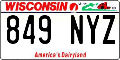 WI license plate 849NYZ