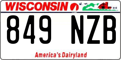 WI license plate 849NZB