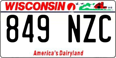 WI license plate 849NZC
