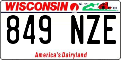 WI license plate 849NZE