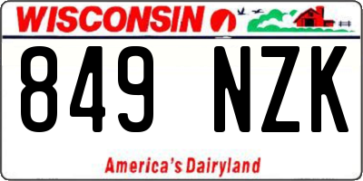 WI license plate 849NZK