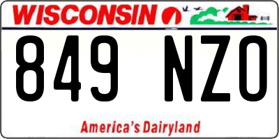 WI license plate 849NZO