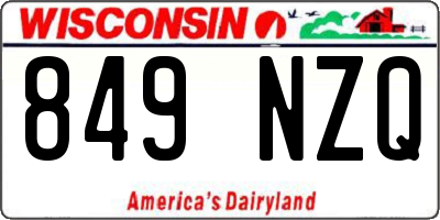 WI license plate 849NZQ