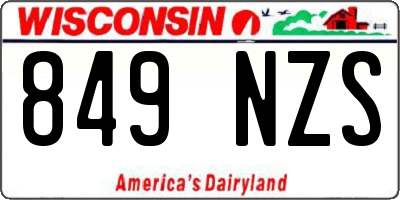WI license plate 849NZS