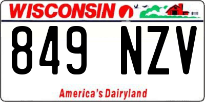 WI license plate 849NZV