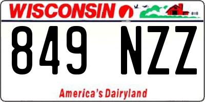 WI license plate 849NZZ
