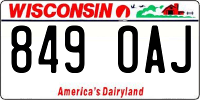 WI license plate 849OAJ