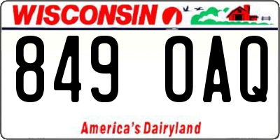 WI license plate 849OAQ