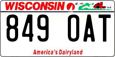 WI license plate 849OAT