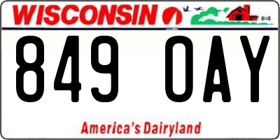WI license plate 849OAY