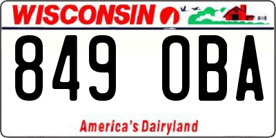 WI license plate 849OBA