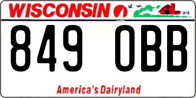 WI license plate 849OBB