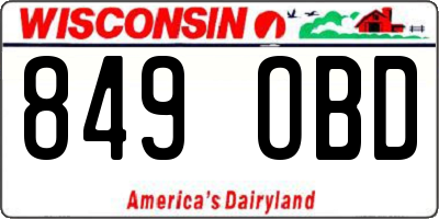 WI license plate 849OBD