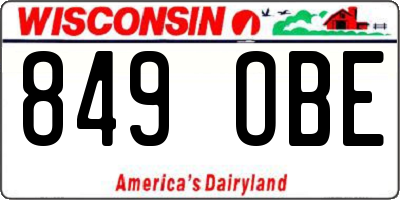 WI license plate 849OBE