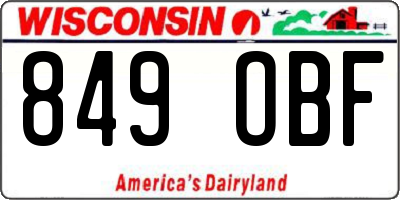 WI license plate 849OBF