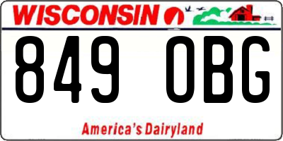 WI license plate 849OBG