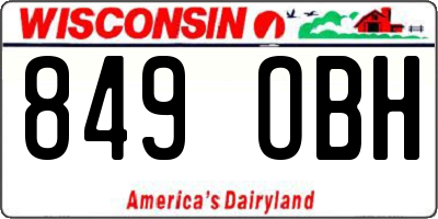 WI license plate 849OBH