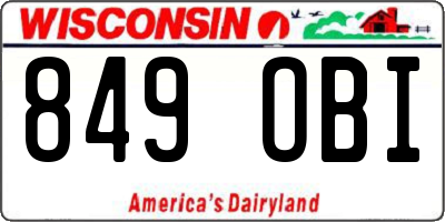 WI license plate 849OBI