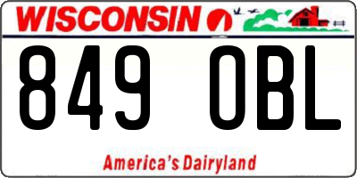 WI license plate 849OBL