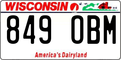 WI license plate 849OBM