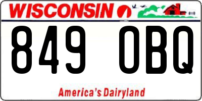 WI license plate 849OBQ