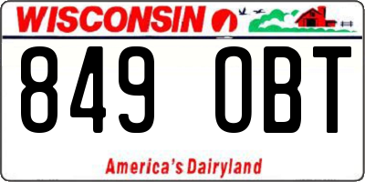 WI license plate 849OBT