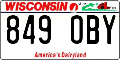 WI license plate 849OBY
