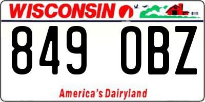 WI license plate 849OBZ