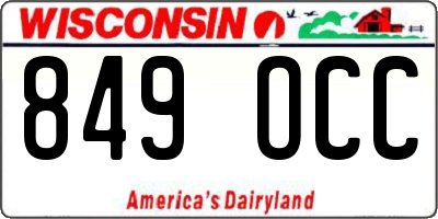 WI license plate 849OCC