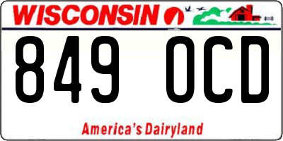 WI license plate 849OCD