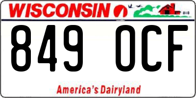 WI license plate 849OCF