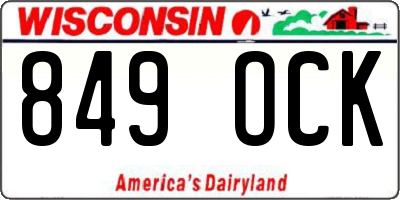 WI license plate 849OCK