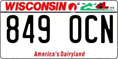WI license plate 849OCN
