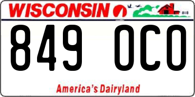 WI license plate 849OCO