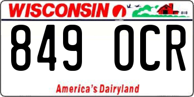 WI license plate 849OCR