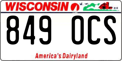 WI license plate 849OCS