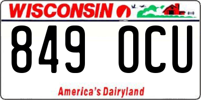 WI license plate 849OCU