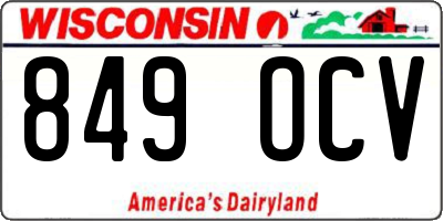 WI license plate 849OCV