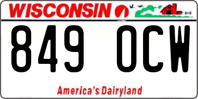 WI license plate 849OCW