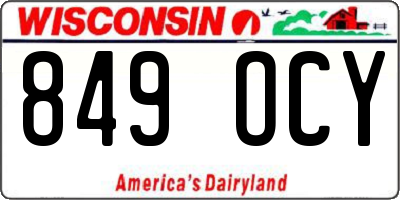 WI license plate 849OCY