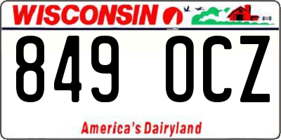 WI license plate 849OCZ