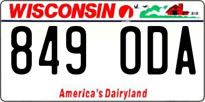 WI license plate 849ODA