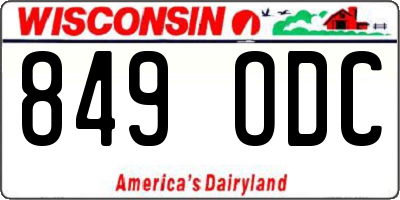 WI license plate 849ODC