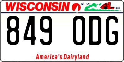 WI license plate 849ODG