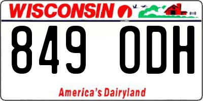 WI license plate 849ODH